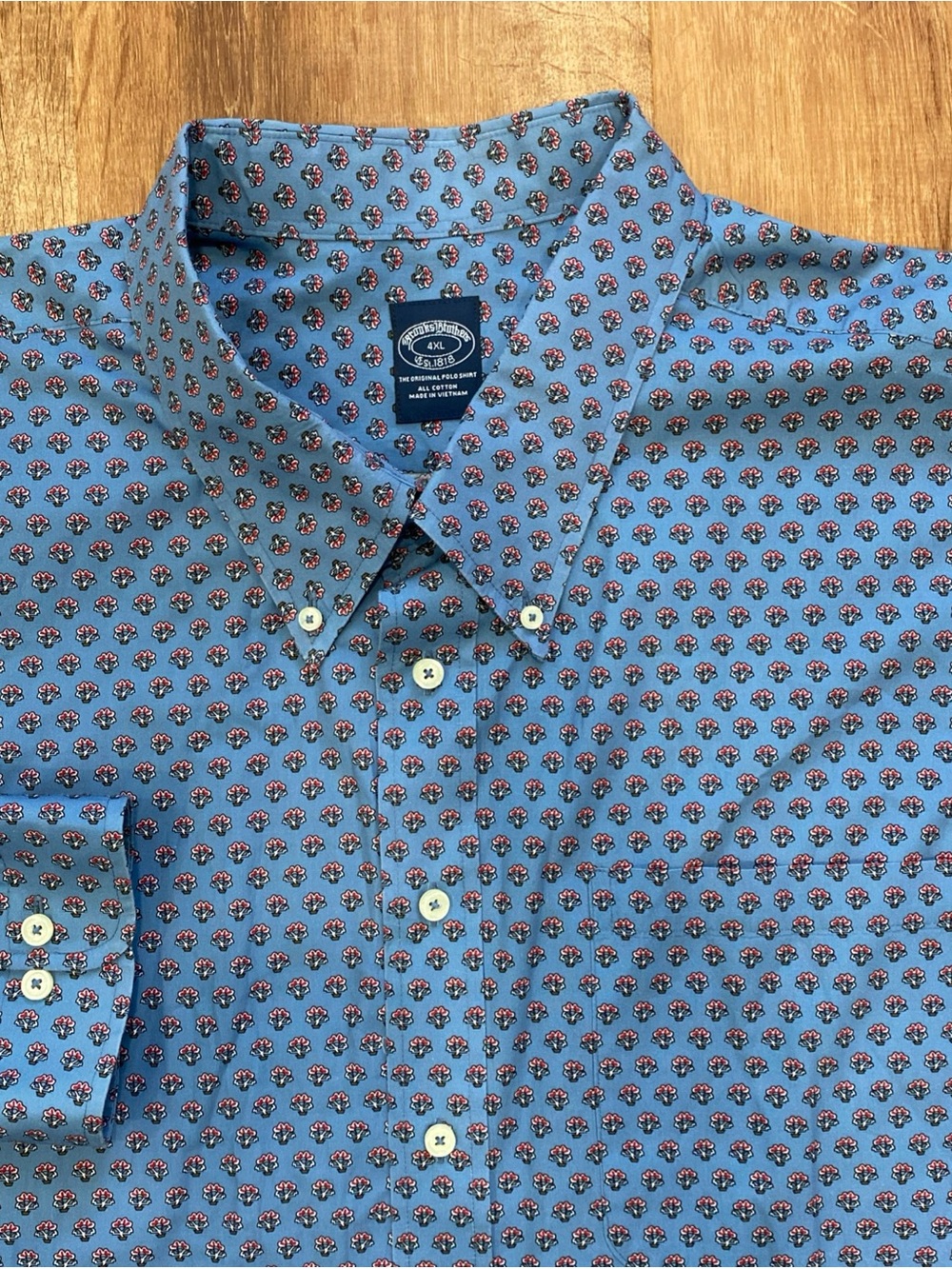 Brooks Brothers Button Down Shirt Mens 4XL Bonsai Print Long Sleeve Cotton